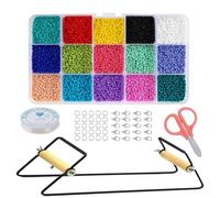 Bead Kit For Beginners - Wooden Beading Set To Weave Necklaces & Bracelets, Durable DIY Jewelry Making Kit With Stainless Steel Tools For Home, Women, Girls