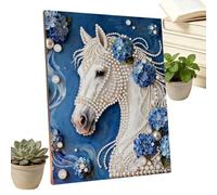 Bead Painting Kit, 3D Horse Pearl Dot Set, Decorative Beaded Art Craft, Creative DIY Home Décor Project, Elegant Ornament for Bookcase Entryway Living Room Bedroom Birthday Christmas Valentine Gift