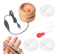 Bead Spinner For Jewelry Making | Rotating Wooden Arts And Crafts Tool | Electric Bracelet Bead Spinner For DIY Jewelry | Creative Crafting Accessory For Birthdays Christmas Holidays Use Of For And Wi