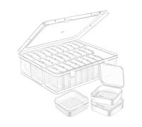 Bead Storage Box - Rectangle Clear Organizer, 30 Pieces Individual Cases, Small Beads Container with Lid, DIY Accessory Holder, Jewelry Storage for Clay Beads, Small Parts, Buttons, Sequins, Earrings