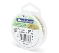 Beadalon 7 Hilos de acero inoxidable alambre de cuerda de acero inoxidable 0.012 in / 0.30 mm de oro satinado 100 pies / 31 m
