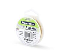 Beadalon - Alambre 7-Strand Collar de Cuentas, 0.018-inch, Color Dorado, 100-feet