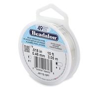 Beadalon - Alambre de 49-Strand Collar de Cuentas, 0.018-inch, Color de Plata, 3 m