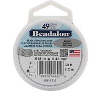 Beadalon Alambre de cuerda de 49 hebras, 0.18 pulgadas x 30 pies, brillante