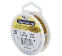 Beadalon Alambre de Cuerda de Acero Inoxidable de 24 hebras, Oro Satinado