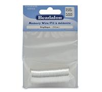 Beadalon Alambre de memoria de acero al carbono, redondo, anillo, chapado en plata, 0.5 onzas, aprox. 99 bobinas