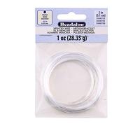 Beadalon - Alambre de memoria de acero al carbono, redondo, pulsera mediano, chapado en plata, 1 onzas, aprox. 73 bocinas