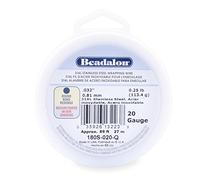 Beadalon - Alambre de Regalo de Acero Inoxidable 316L, Redondo, Calibre 20, Redondo, 89 pies, 1/4 Libra