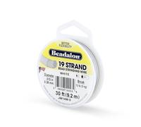 Beadalon - Alambre ensartar 19-Strand .015-inch (.38-Millimeter) diámetro 9 Metros/PKG, Blanco