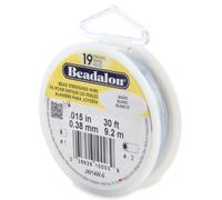 Beadalon - Alambre ensartar 19-Strand .015-inch (.38-Millimeter) diámetro 9 Metros/PKG, Blanco