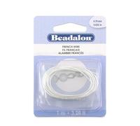 Beadalon Alambre francés, 0,70 mm, Chapado en Plata, 1 Metro