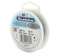 Beadalon Alambre para cuentas 49 hebras 0,91 mm (0,036 pulg.) acero inoxidable brillante 9,2 m