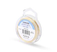 Beadalon - Alambre para manualidades (calibre 22, 9,1 m), color dorado