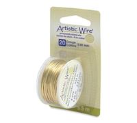 Beadalon Artistic, 20 Gauge Craft Wire, Non-Tarnish Brass, 6 yd (5.5 m) Alambre para Manualidades, Latón Nt