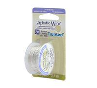Beadalon - artística de Alambre. Twisted-Silver- Calibre 20, 3YD