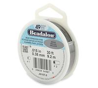 Beadalon - Beadalon - Alambre para cuentas de 49 hebras de 0.15 pulgadas brillante 30 pies