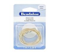 Beadalon - Chapado en Oro francés Alambre 0,9 mm, 1 Metro