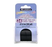 Beadalon ColourCraft Alambre de calibre 24, 0,51 mm, resistente al deslustre, negro, bobina de 90 pies