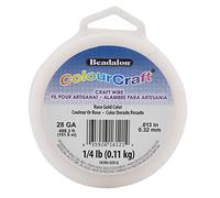 Beadalon ColourCraft Alambre de calibre 28/0,32 mm, chapado en oro rosa, resistente al deslustre, chapado en plata, aprox. 151 m