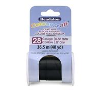 Beadalon ColourCraft - Alambre de calibre 28, 0,32 mm, resistente al deslustre, negro, bobina de 36,5 m