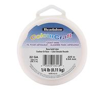 Beadalon ColourCraft - Alambre para manualidades (calibre 22, 0,64 mm, chapado en plata, resistente al deslustre, aprox. 38 m)