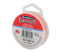 Beadalon Elasticity Stretch Cord, 1.0 mm / .039 in, Satin Rose Gold, 25 m / 82 ft