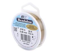 Beadalon Alambre acero inoxidable JW11NG-0, 49 hebras, 0,46 mm, dorado satinado, 9,2 m