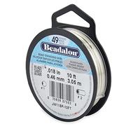 Beadalon JW11SP-10FT 49-Strand Bead String Wire, 0.018 Pulgadas, Chapado en Plata, 10 pies