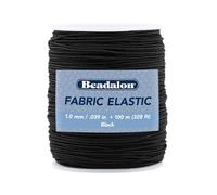 Beadalon Tela elástica de 1 mm, Color Negro, 100 Metros