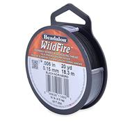 Beadalon Wildfire, 0.000 Pulgadas, 0.15 mm, Resistencia a la Rotura 10 Libras / 4.5 kg, Negro, 20 Yardas / 18 m