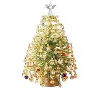 Beaded 3D Christmas Tree Kit - Light Up Seasonal Desktop Decor | Beaded Art Tabletop Tree Set for Hobbyists Women Girls Ladies Home Dorm Apartment Studio Workshop School Project
