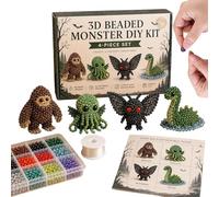 Beaded Animal Kit, 3D Craft Bead Set, DIY Animal Maker, Educational Bead Project, Mini Instruction Craft Set for Kids Teens Adults Beginners Classroom Party Home Creative Activity 26x18x3 cm