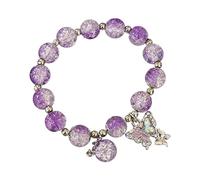 Beaded Bracelets For Women Glass Beads Bracelet Butterfly Charm Bracelet Beads Butterfly Bracelet For Women Slim Armbanduhr Damen, talla única, Vidrio, No es una piedra preciosa