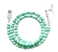 Beaded Charging Cord, 2 in 1 Beaded Phone Charger, 4 in 1 Dual Purpose for Type-C for Lighting Dual USB Beaded Charging Cable, 3.3ft USB C Cable for iPhone & Most Devicescharging Cord (E,2-in-1)
