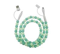 Beaded Charging Cords, Biographyn 4-in-1 Beaded Charging Cord Fast Charging Cable Multi Charging Cable for Multi-Device Use, for All Device USB C & Type C (Green)