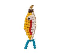 Beaded Fish Shape Organiser with Lobster Claws Clip for Festival Birthday Gifts Teens Fish Charm Keychain