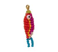 Beaded Fish Shape Organiser with Lobster Claws Clip for Festival Birthday Gifts Teens Fish Charm Keychain