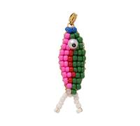 Beaded Fish Shape Organiser with Lobster Claws Clip for Festival Birthday Gifts Teens Fish Charm Keychain