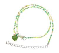 Beaded Necklace Women with Heart Pendant Lightweight Summer Jewelry Teen Present for Birthdays and Celebrations Skin Friendly
