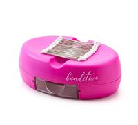 Beaditive Cojín magnético con cajón, Fuertes Cojines magnéticos para Coser - 50 Pines de Acolchado de Cabeza de Vidrio incluidos - Elegante Organizador de Pines para Coser y Clips de Papel (Fucsia)