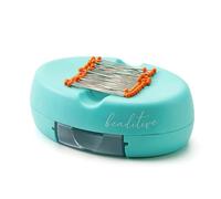 Beaditive Cojín magnético con cajón - Soporte magnético Potente para alfileres de Coser - 50 alfileres de Cabeza de Cristal incluidos - Cesta Chic para alfileres de Coser, Clips de Clip, Tornillos -