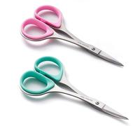 Beaditive costura y bordado tijeras set (2 ud.) curvo, sharp, diseño acero inoxidable | consejos de precisión, ergonómica de goma mango | pequeño, compacto uso de bricolaje