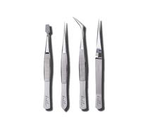 Beaditive Juego De Pinzas De Precisión Profesionales De Acero Inoxidable - Pinzas Para Manualidades Para Joyería - Herramientas Para Recoger Joyas De Alta Precisión De 4 Piezas