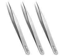 Beaditive Paquete De 3 Pinzas De Alta Precisión - Pinzas Para Manualidades De 4.7 "Para Coser, Rebordear Y Hacer Manualidades - Juego De Pinzas Para Joyería Sin Dientes Con Puntas Finas