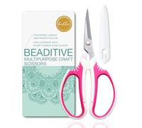 Beaditive Tijeras multiusos para manualidades, tijeras de manualidades de alto apalancamiento con cuchillas afiladas de acero al carbono, tijeras de costura ergonómicas para proyectos pesados, oficina