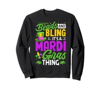 Beads and Bling es Cosa de Mardi Gras Sudadera