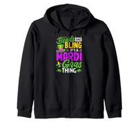 Beads and Bling es Cosa de Mardi Gras Sudadera con Capucha