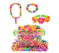 Beads For KidJewelry Making, Snap Pop Beads Pop-Bead Art and Craft Kits, Kids Making Kit, Children DIY Handmade Beads, Cordless Necklace Bracelet Girls Beading Material Kit (188PCS)
