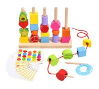 Beads Sequencing Toy, Lacing Toys, Color Recognition Fine Motor Blocks Stacking Toys Educational Fun Durable Materials Child Safe, Fine Motor Skills & Stacking Blocks