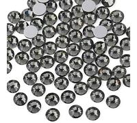 Beadsland 1440 Piezas de Diamantes de imitación de Cristal con Parte Trasera Plana,Gemas Redondas para Arte de uñas y Manualidades,Diamante Negro,SS20,4.6-4.8 mm
